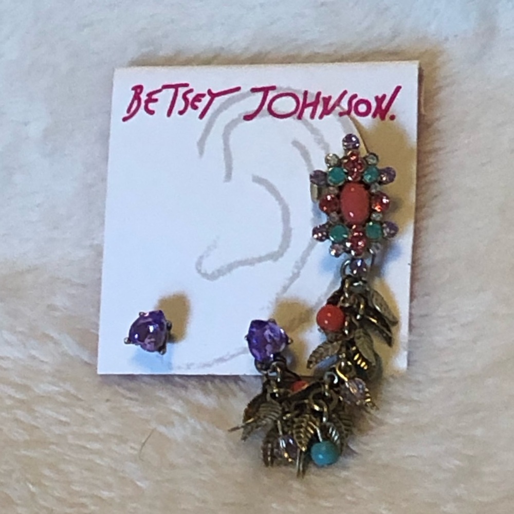 Betsey Johnson 'Bohemian Beauty' Cuff Earring Set - NWT - Beautiful NEW